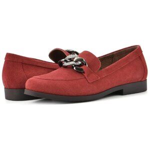 WHITE MOUNTAIN Women's Shoes Casavas Leather Loafer Size 6.5M, CRIMSON/SUEDE